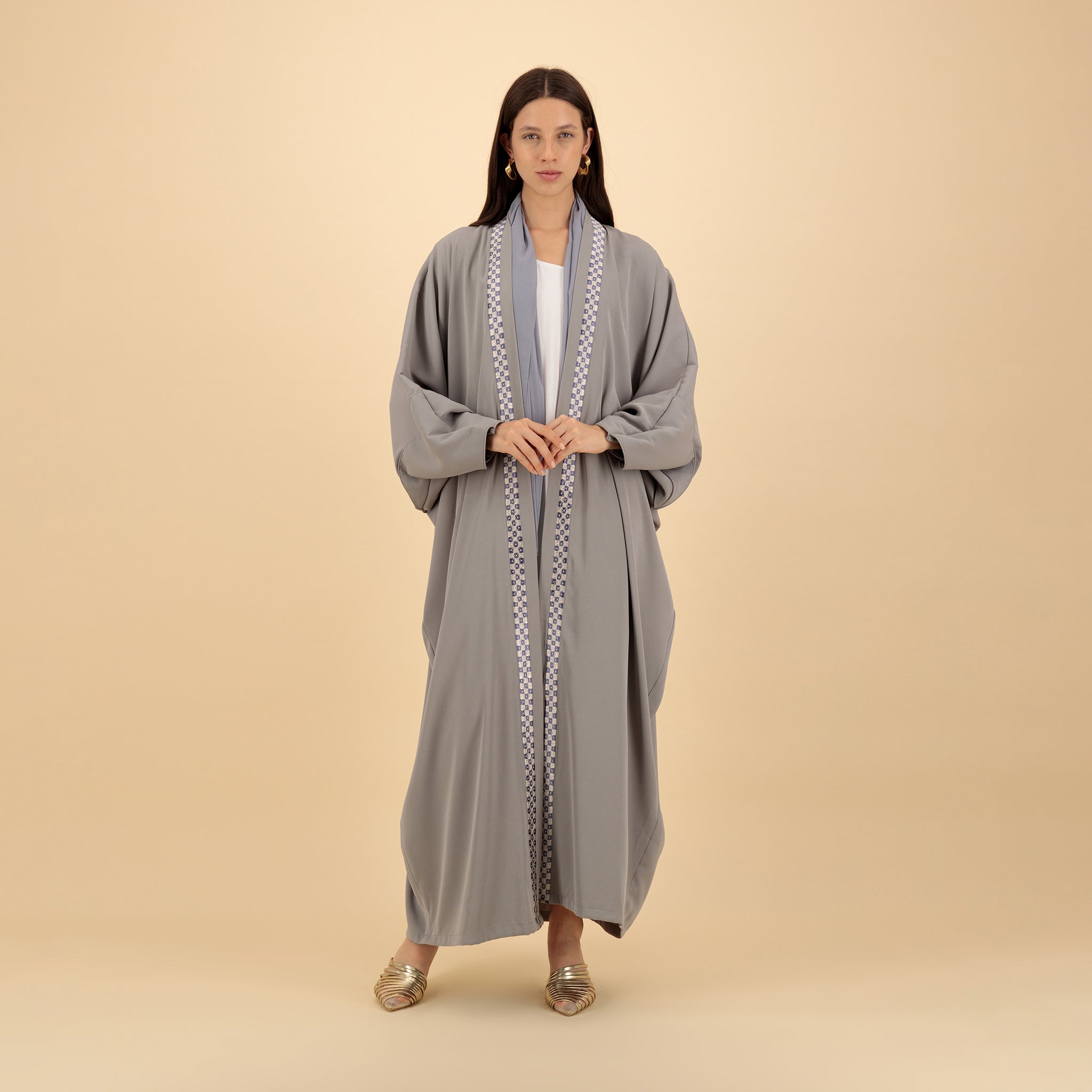 SA24/08-M Stone Grey Basic Abaya